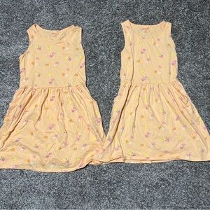 Cat & Jack Peach Floral Tank Dress for Kids - Pink, Yellow, Orange Accents